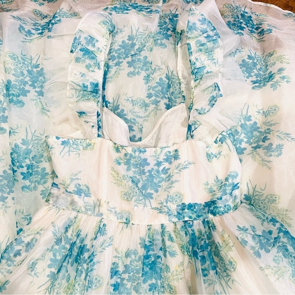 NEW LoveShackFancy Macron Gown Magic Turquoise Floral Gown Size 8 - Picture 5 of 10